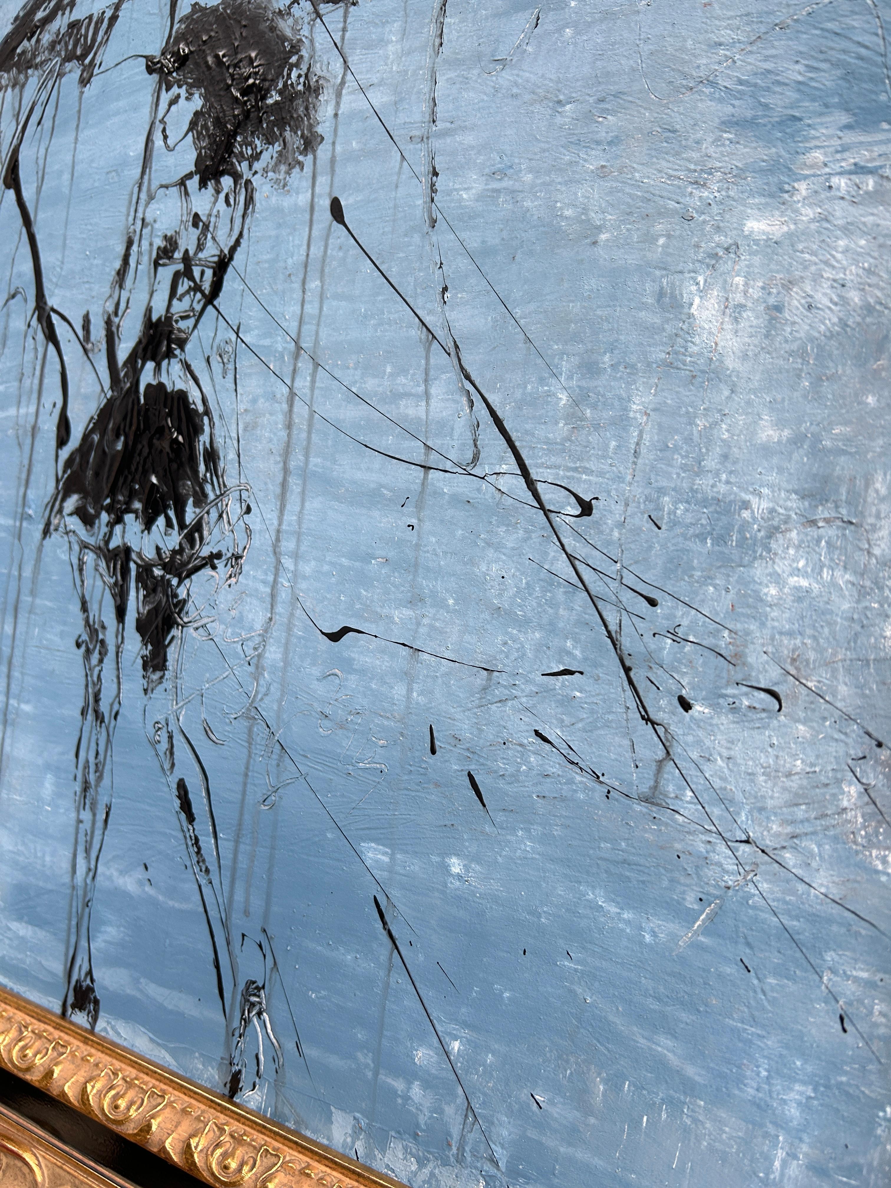 L'œuvre d'art mesure 19.68 x 19.68 pouces

Le cadre mesure 27.55 x 27.55 pouces

Encadré dans une moulure en bois contemporaine de haute qualité. 
Couleur : patiné or
Tous les cadres d'art présentent des signes d'usure.

Artistics : Roger König né à