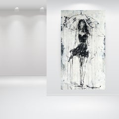 "Serie de la chica del paraguas" RK3BA2, Pintura abstracta, Siglo XXI, Acrílico