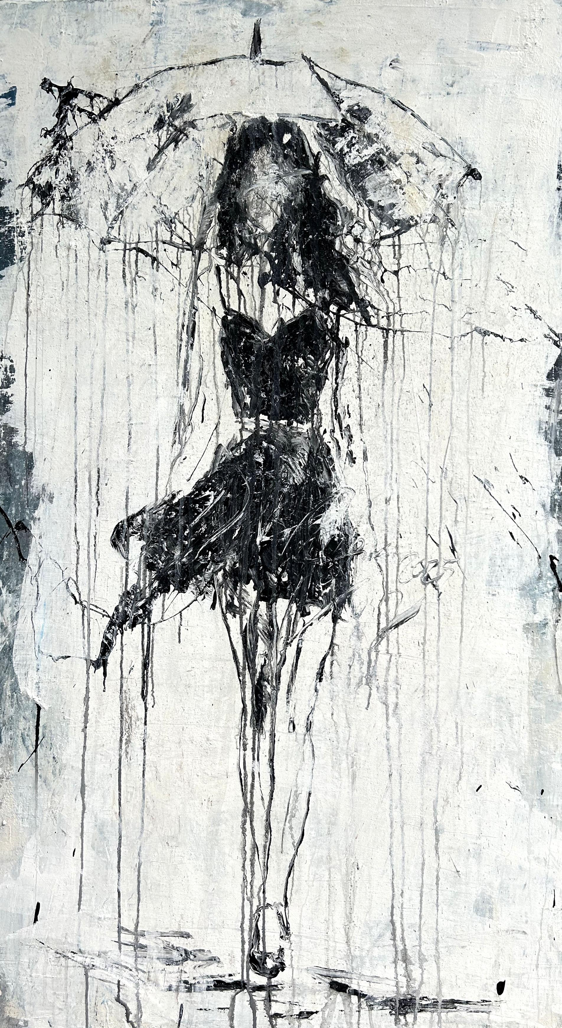 "umbrella girl series" RK3BA2, Peinture abstraite, 21e siècle, Acryl