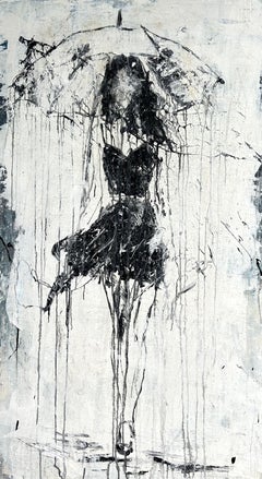 "umbrella girl series" RK3BA2, Peinture abstraite, 21e siècle, Acryl
