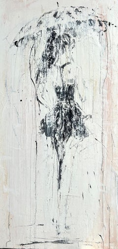 "Serie di ragazze ombrello" RK63VD2, Pittura astratta, 21° secolo, Acrilico