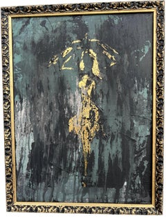 "umbrella girl series"Gold Edition No.16, Abstract, 21st Century, Acrylic, Clay