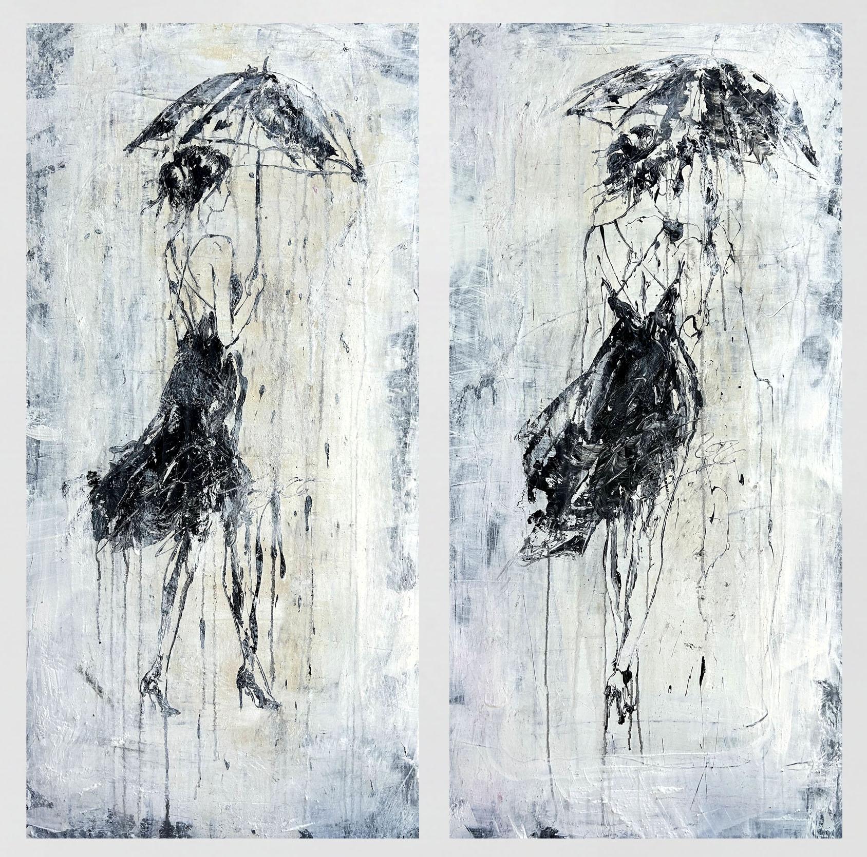 Original work 
Diptych (2 parts) 

Artist: Roger König b. Dessau, Germany (1968) Master student of Kurt Schönburg, HWK Halle, Germany.
 
This diptych expands the Umbrella series into a second dimension: relation.

The figures do not stand alone –