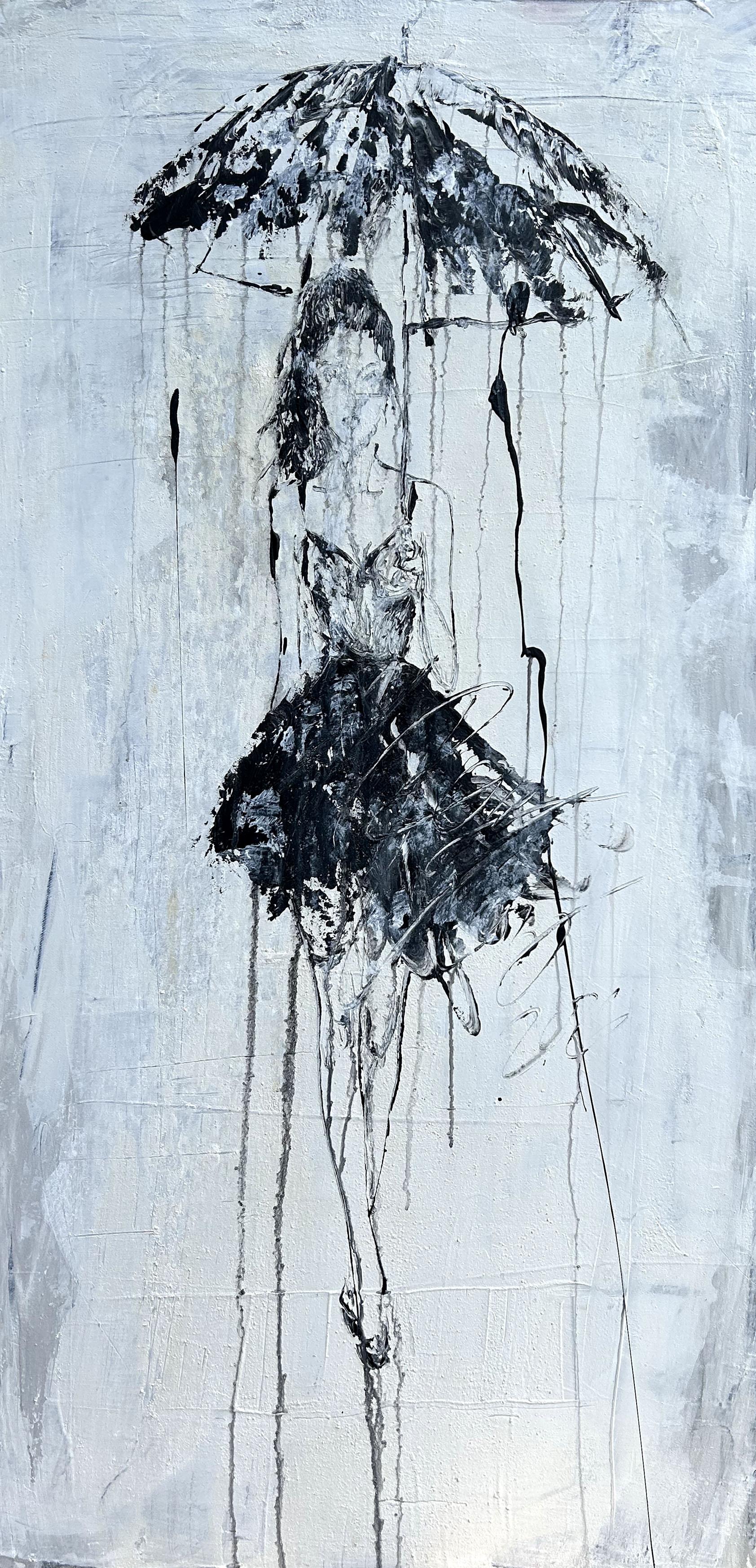 Umbrella - Silent Rain No.10, Abstract Painting, 21st Century, Acryl, Clay