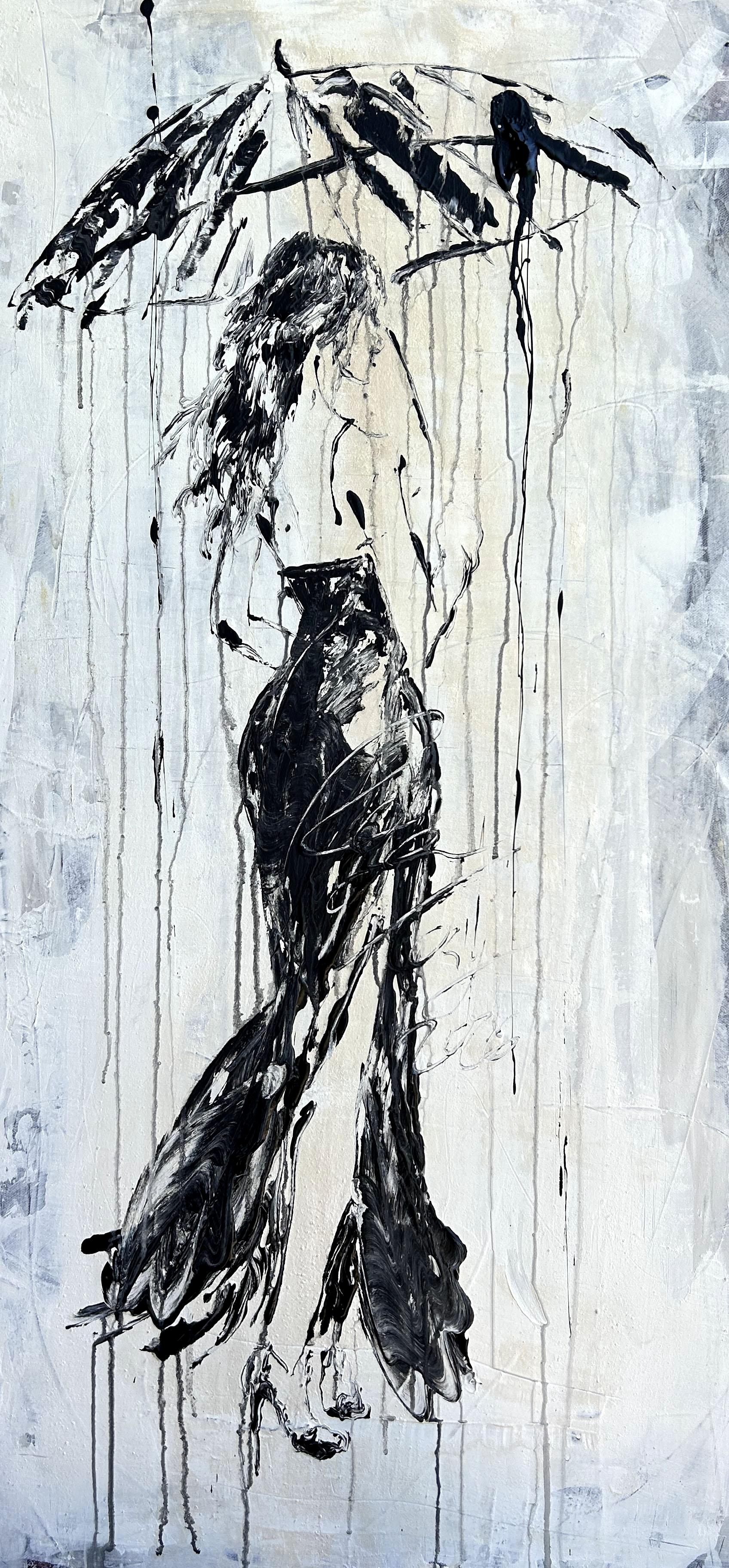 Part of Roger König's iconic Umbrella Series, this original mixed media artwork explores themes of protection, memory, resilience and human presence.
The umbrella is not a symbol of weather, but rather a metaphor for the emotional experiences that