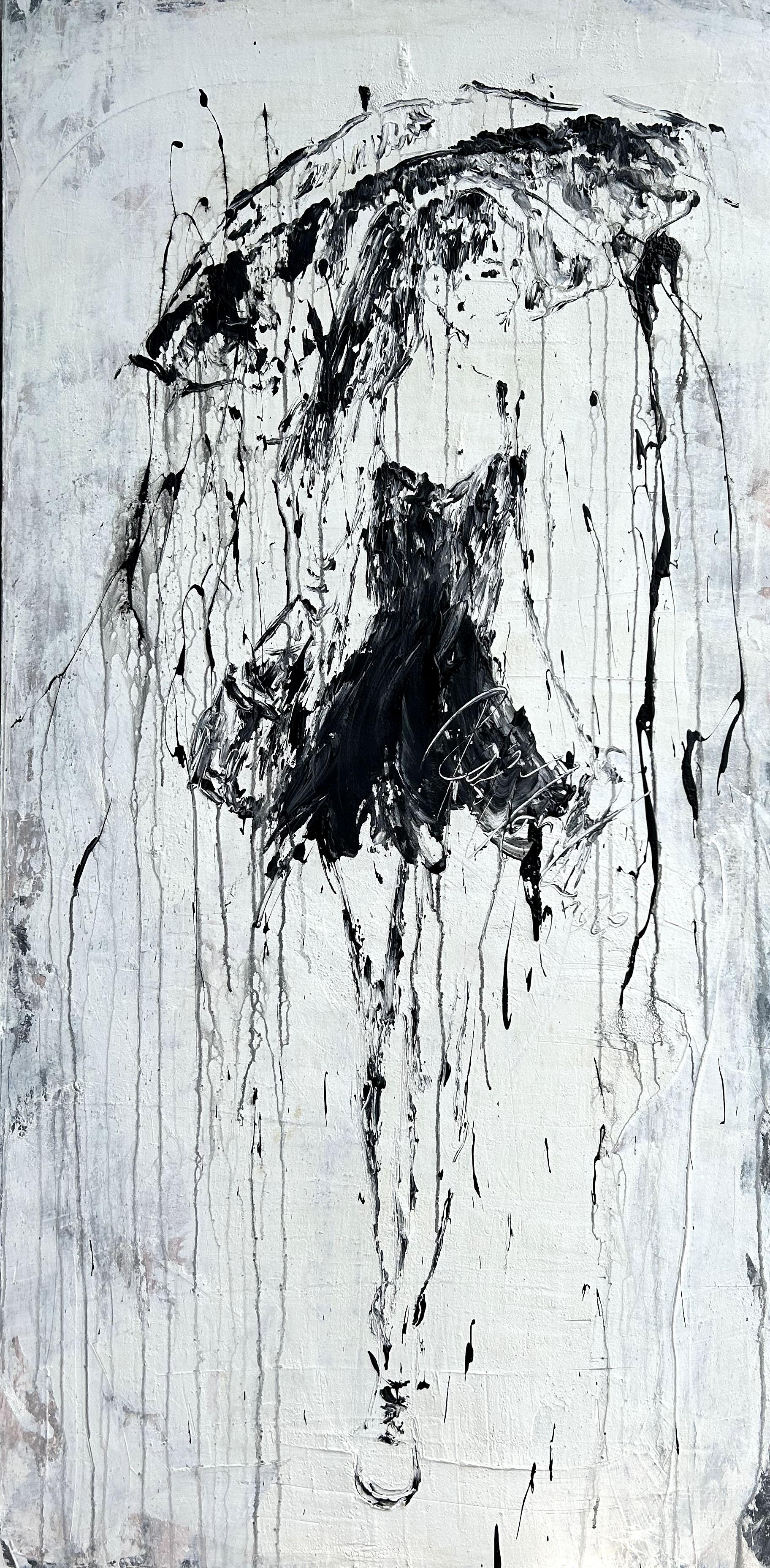 "Umbrella - Silent Rain No.2, Abstract Painting, 21st Century, Acryl, Clay