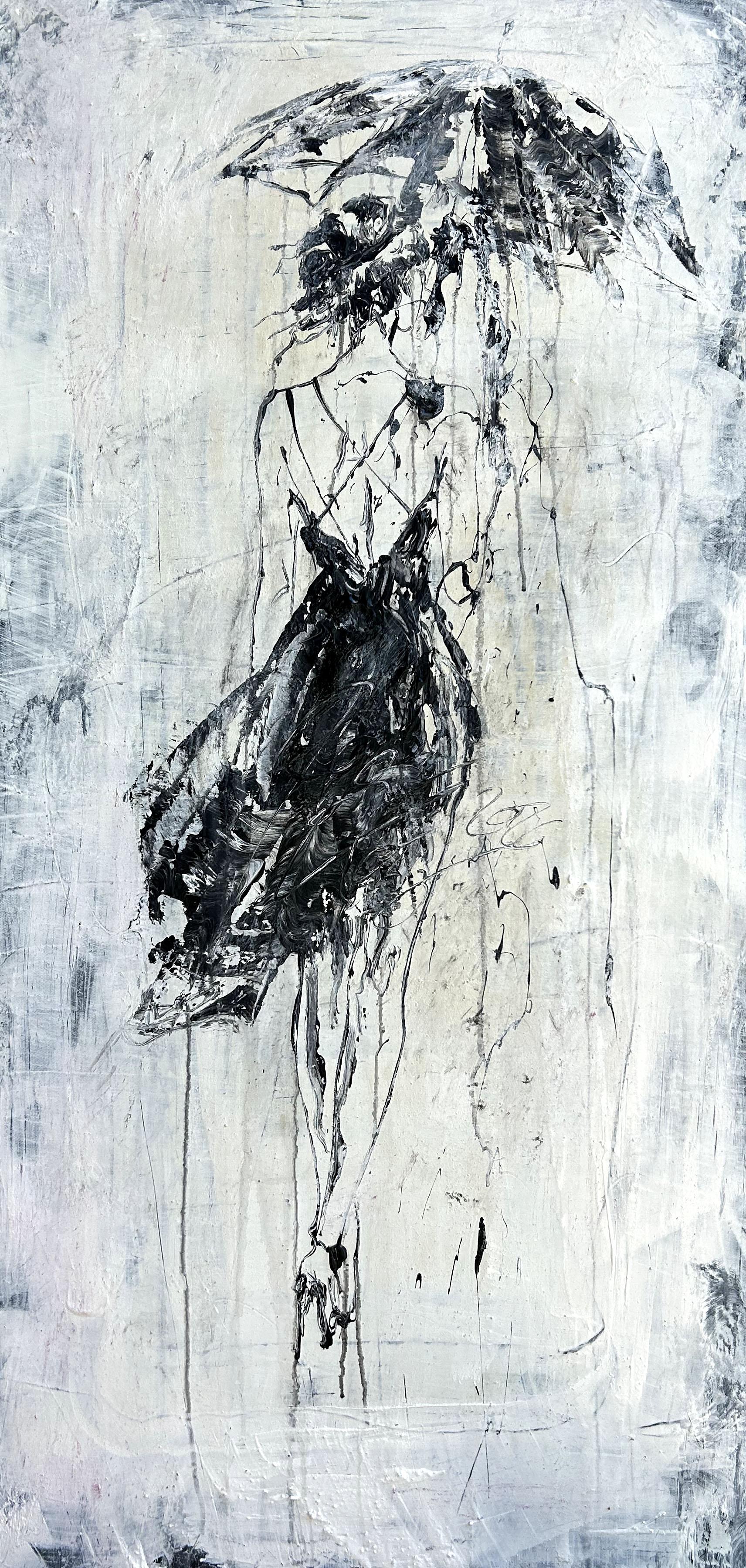 Umbrella - Silent Rain No.6, Abstrakte Malerei, 21. Jahrhundert, Acryl, Ton
