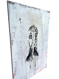 Umbrella  - Silent Rain No.9, Abstract, Painting, 21st Century, Acrylic, Clay