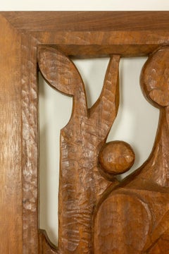 Roger Kressmann. Walnut panel carved with a gouge. 1980s.