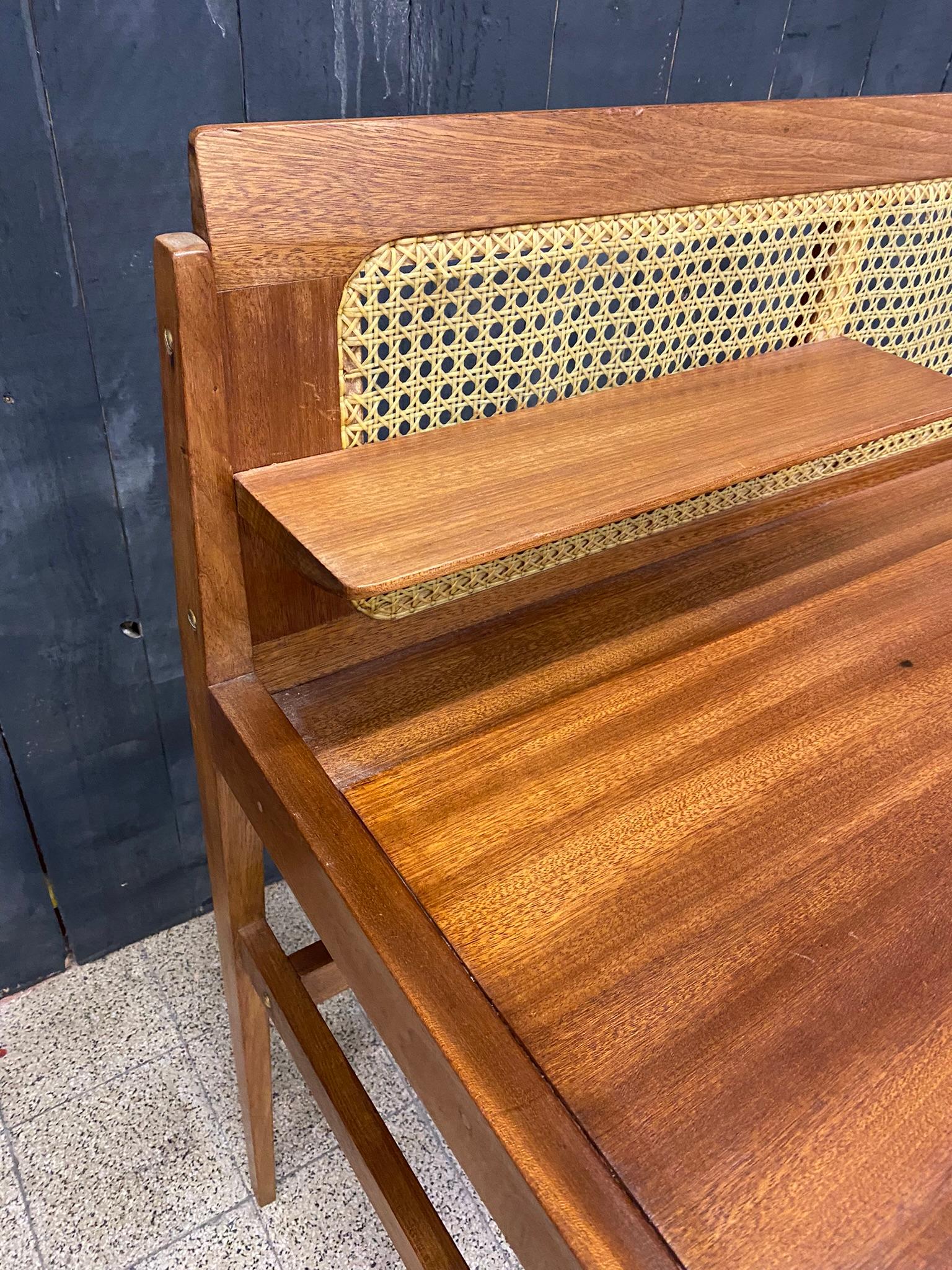 Mid-Century Modern Roger Landault 'Attributed to' Elegant Mahogany Desk Table circa 1960 For Sale