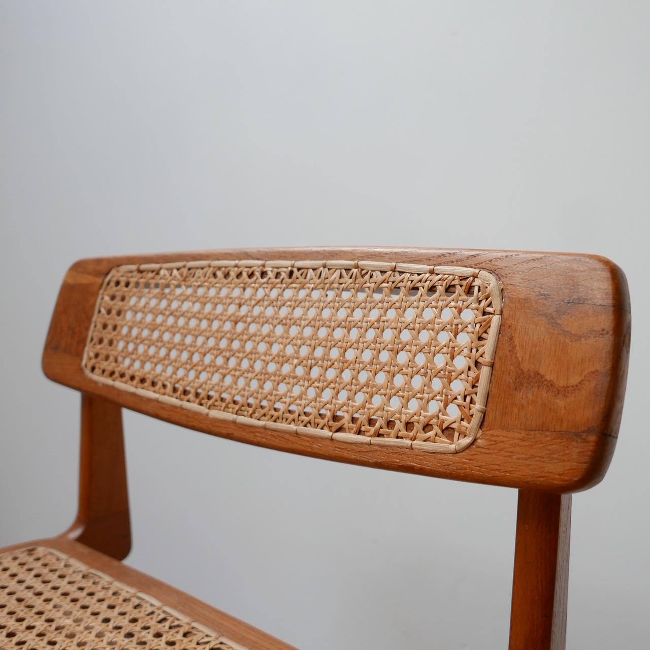 20th Century Roger Landault Mid-Century Wood and Cane Desk Chair
