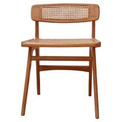 Roger Landault Mid-Century Wood and Cane Desk Chair