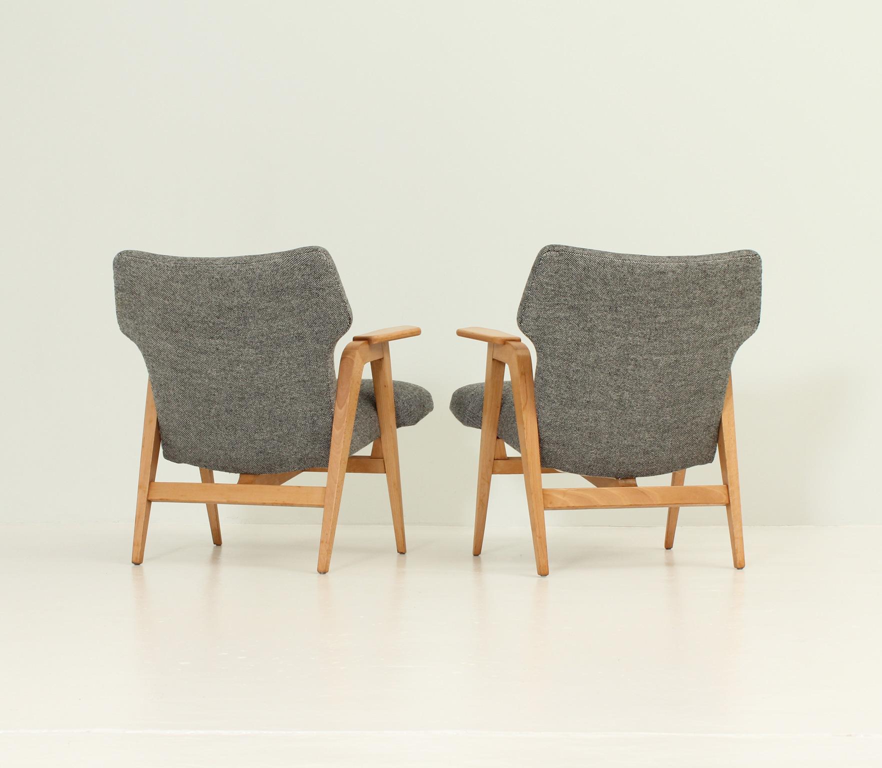 Roger Landault pair of Armchairs, France, 1950's 2