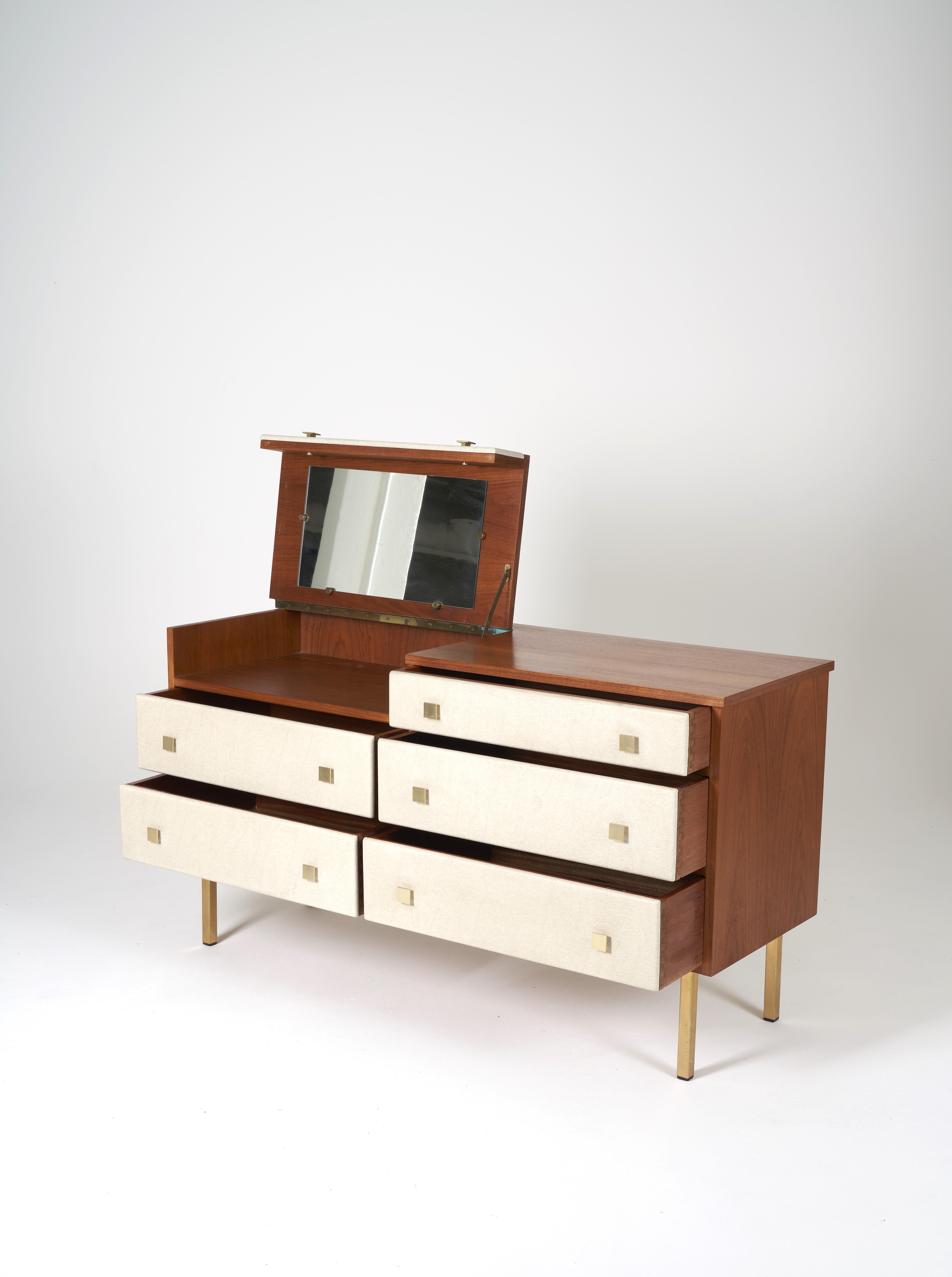 Roger Landault Teak Chest of Drawers 1960s In Good Condition In PARIS, FR