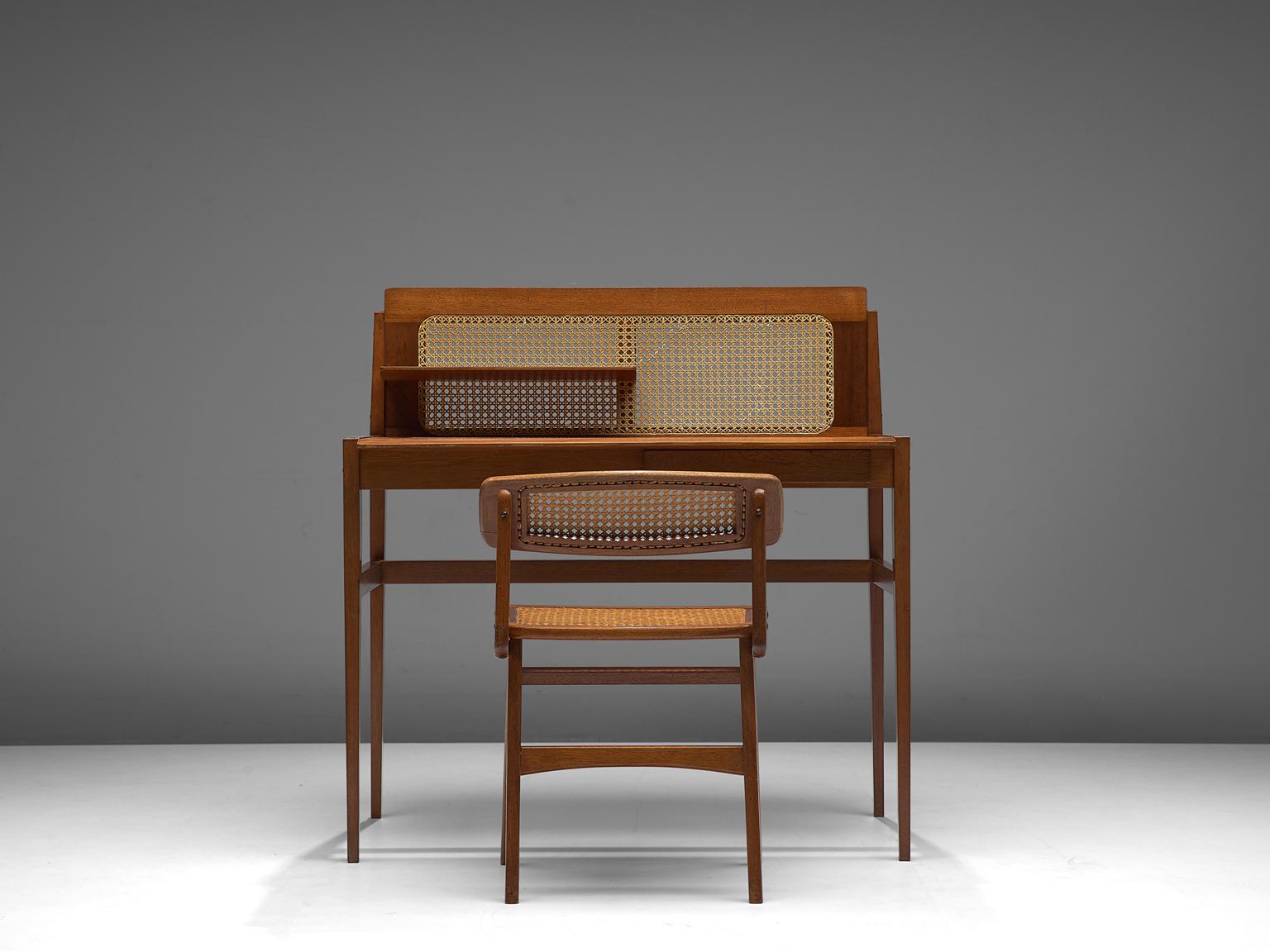 Mid-Century Modern Roger Landault Writing Table with Chair, 1960s