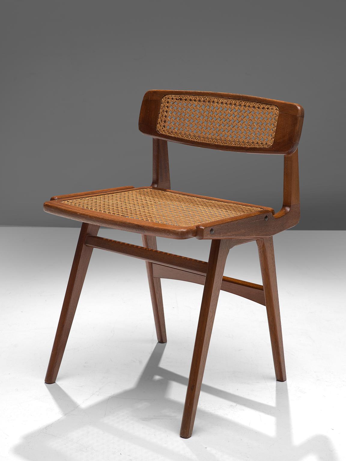 Cane Roger Landault Writing Table with Chair, 1960s