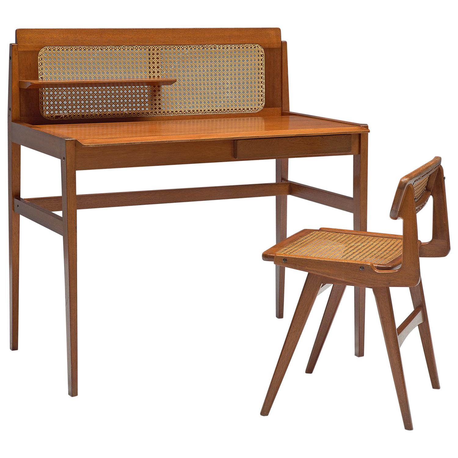 Roger Landault Writing Table with Chair, 1960s