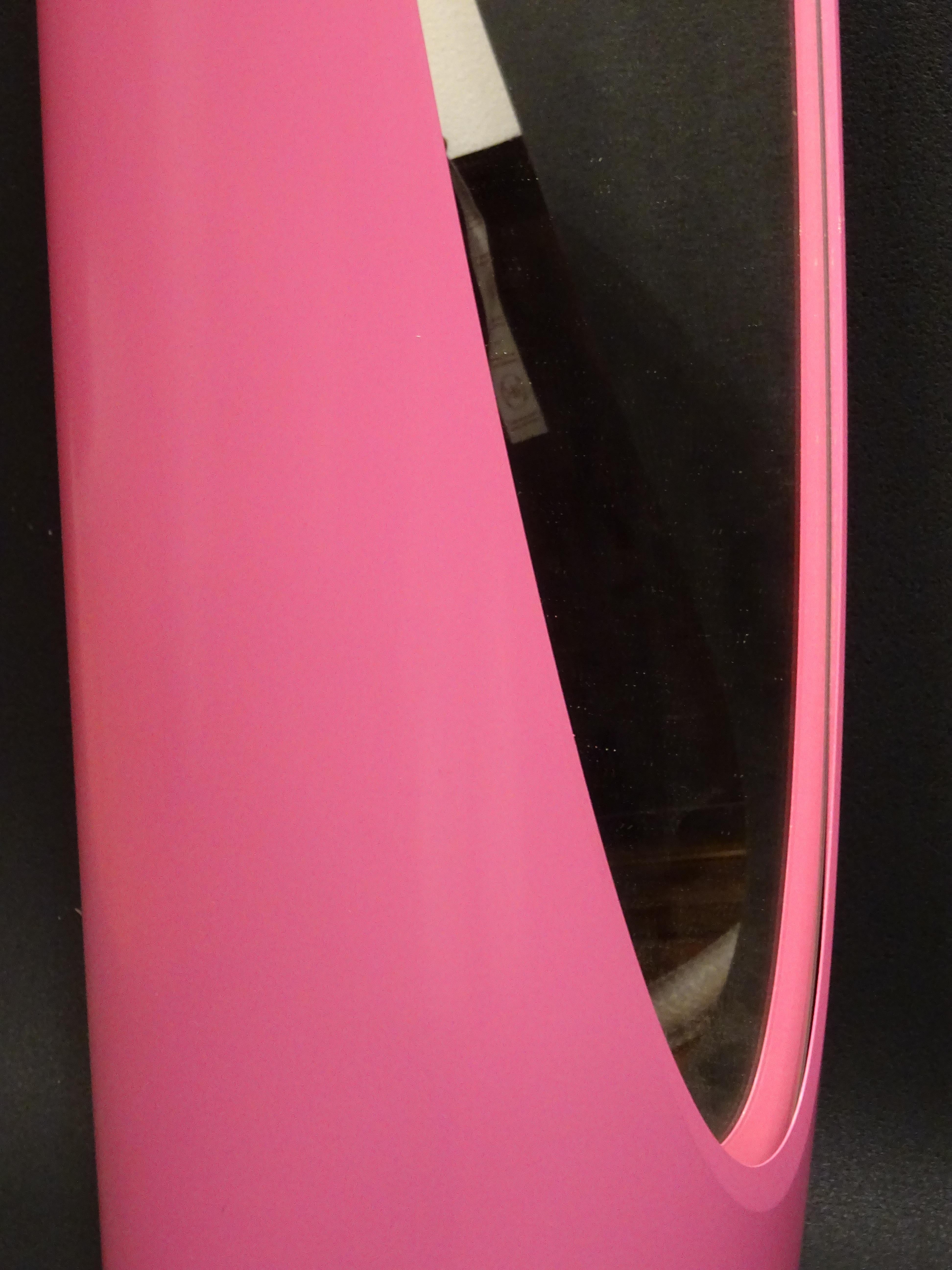 Roger Lecal French Pink Lipstick Floor Mirror, circa 1970, Fiberglass 7