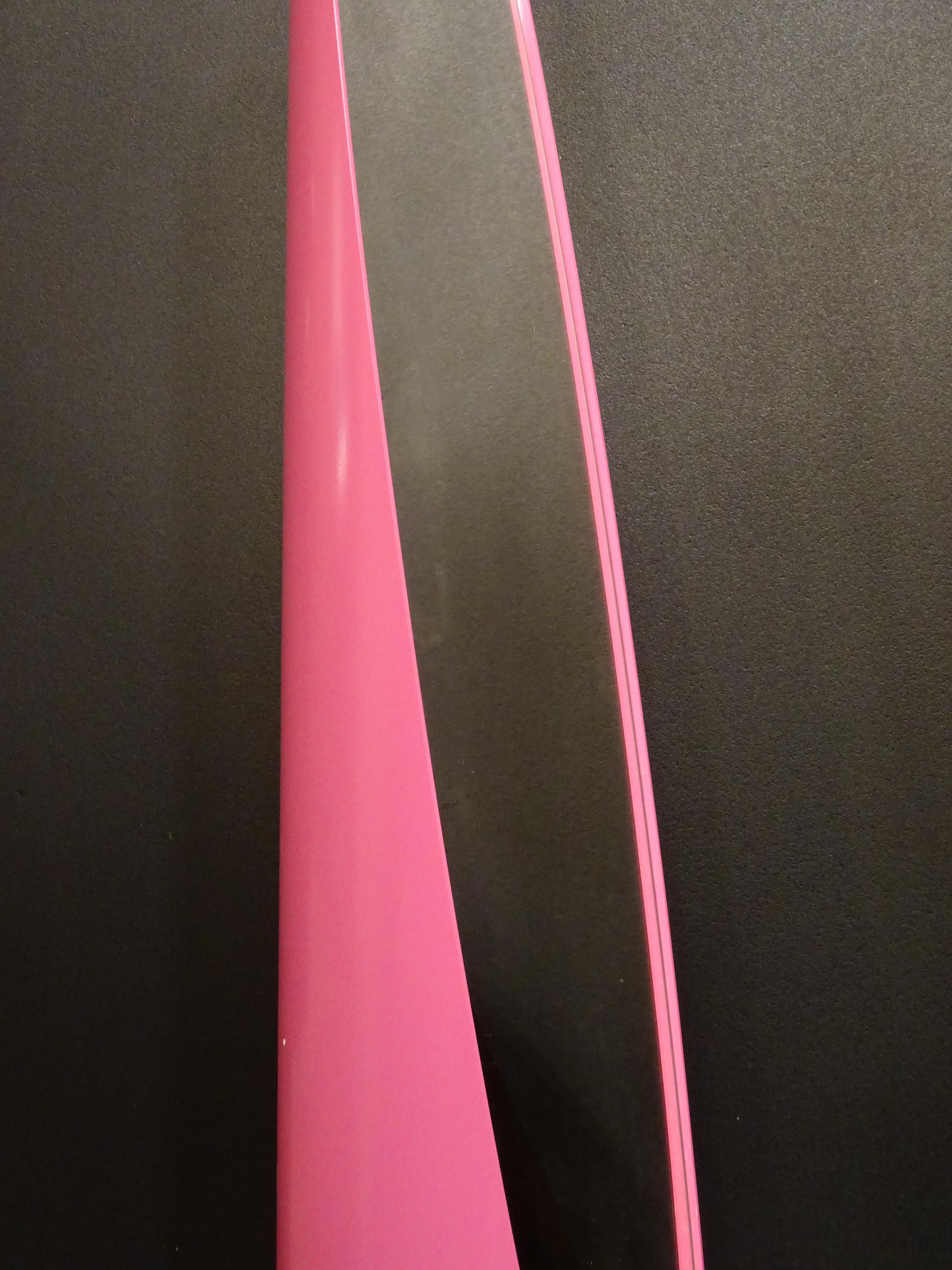 Roger Lecal French Pink Lipstick Floor Mirror, circa 1970, Fiberglass 8