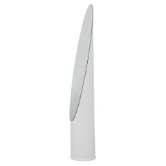 Roger Lecal Style White Lipstick Oval Standing Mirror with Thick Acrylic Base