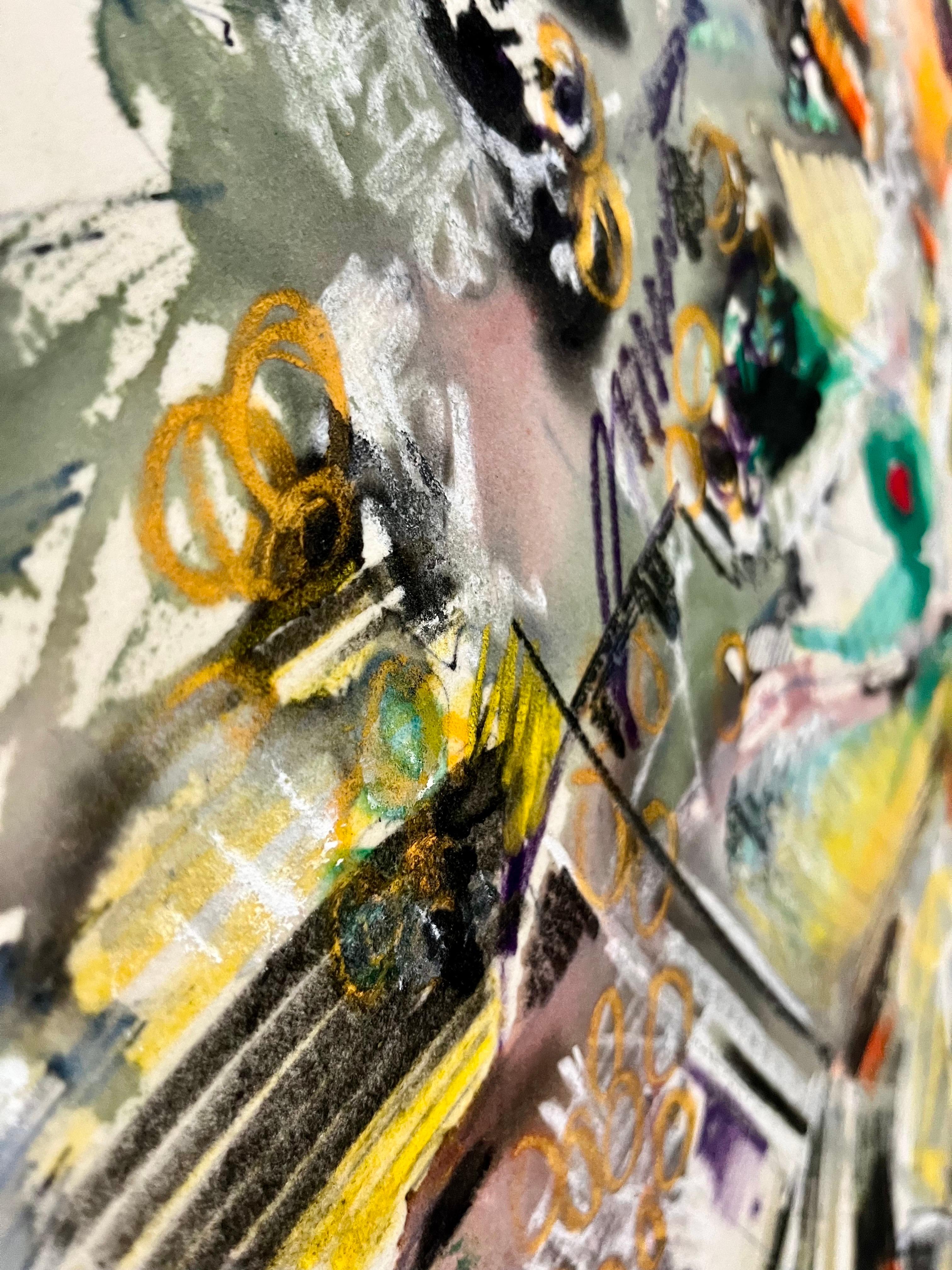 Gran cuadro de arte modernista expresionista abstracto francés Roger Lersy en venta 2