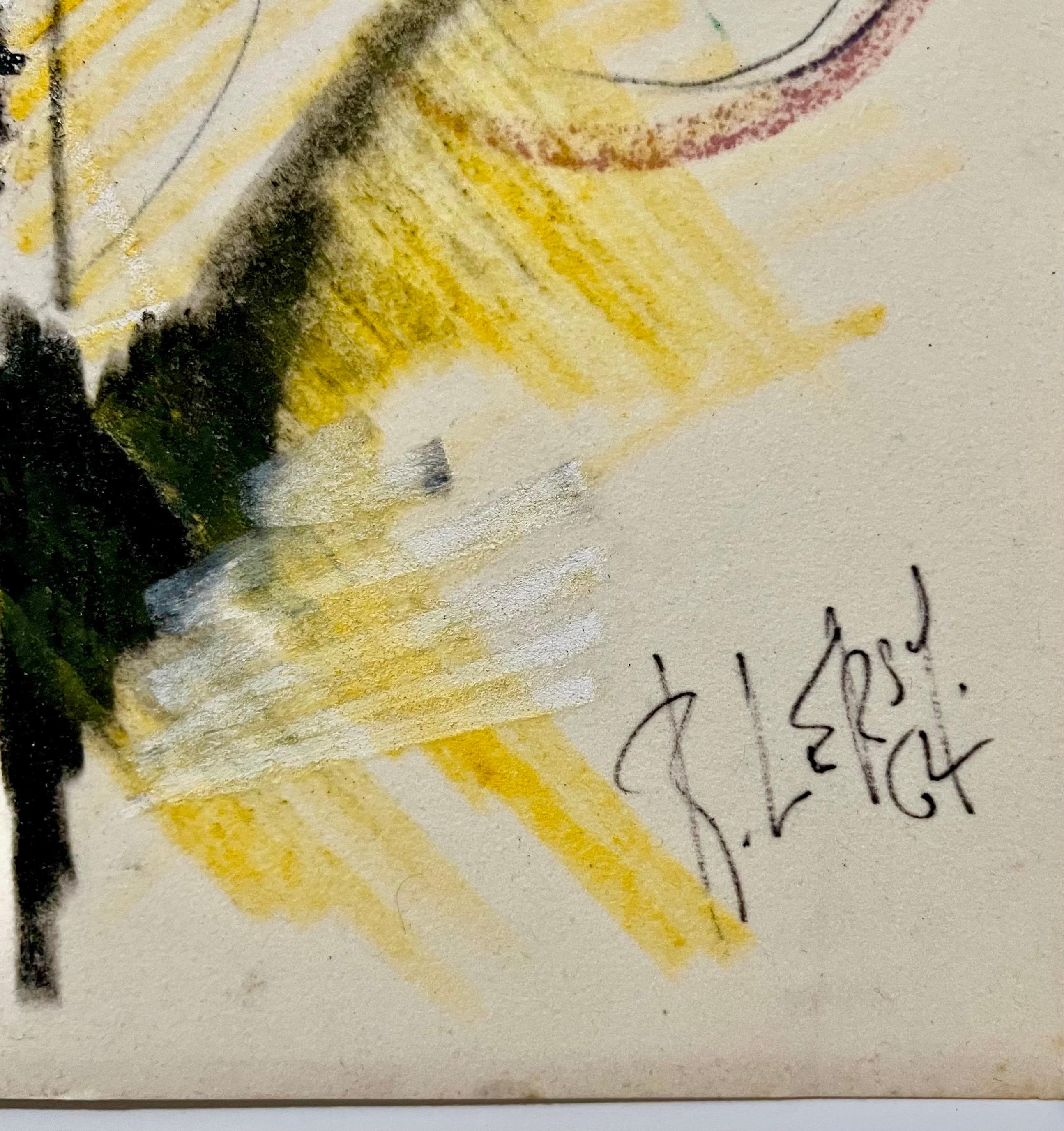 Gran cuadro de arte modernista expresionista abstracto francés Roger Lersy en venta 3