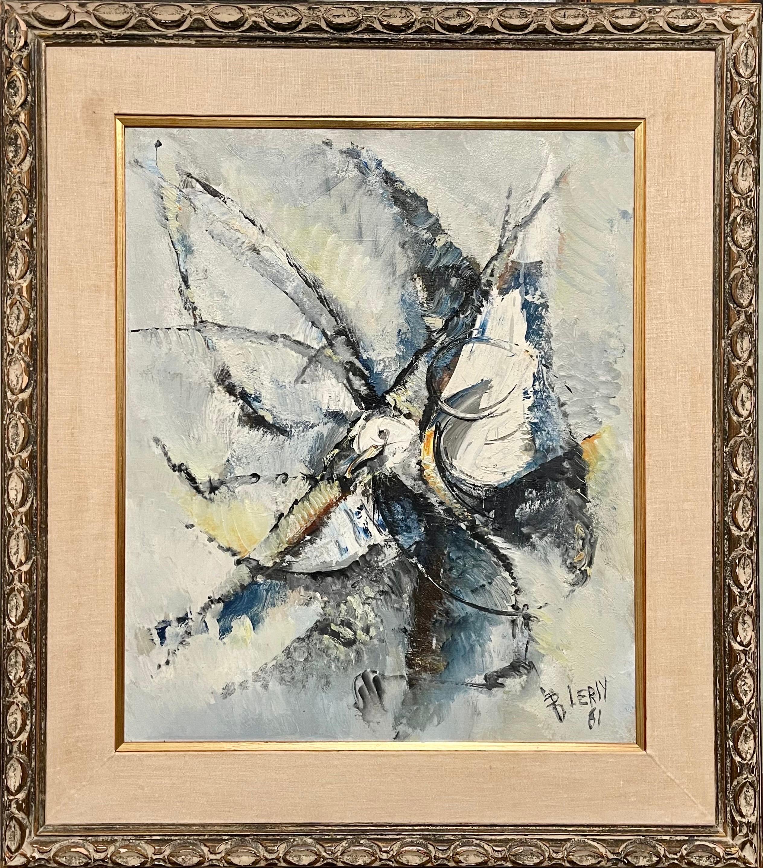 Roger Lersy, francés (1920 - 2004)
Óleo sobre lienzo
Firmado, R. Lersy, fechado en 1961 abajo a la derecha 
Mide 35 X 31 Matted and framed. sight 26 X 21.5

Roger Lersy nació en París, Francia, en 1920, en el rudo barrio que rodea la plaza Pigalle.
