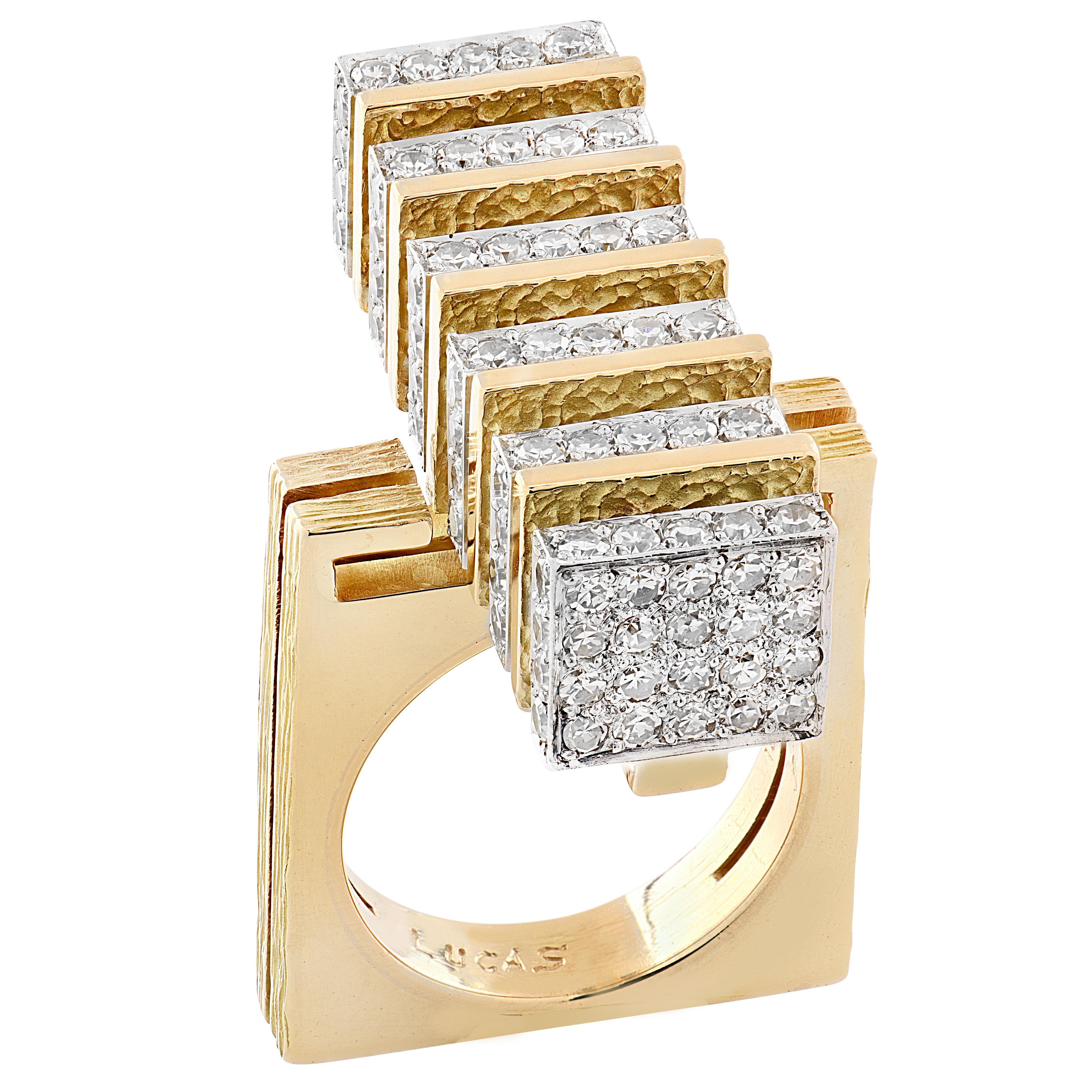 Roger Lucas für Cartier Modernistischer Cocktailring mit Diamanten im Angebot 5