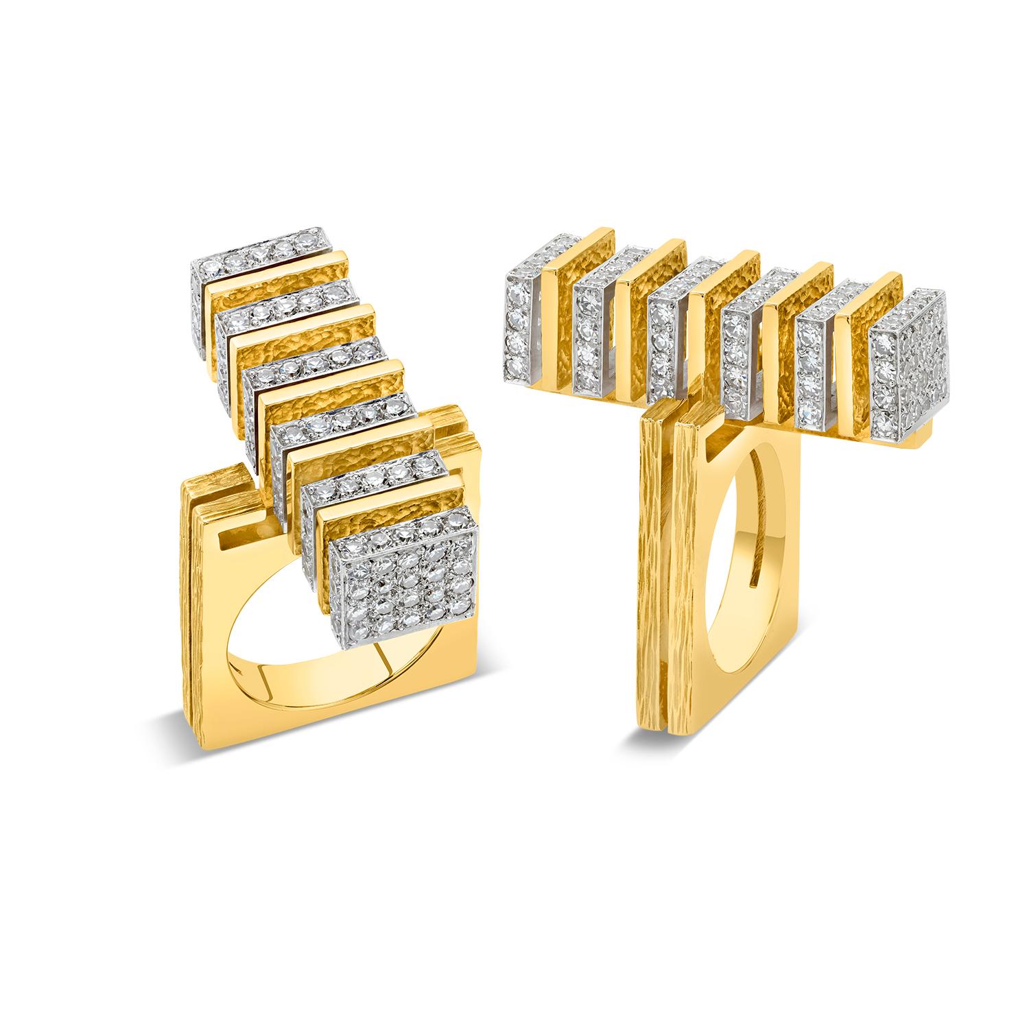 Roger Lucas für Cartier Modernistischer Cocktailring mit Diamanten (Einfacher Schliff) im Angebot