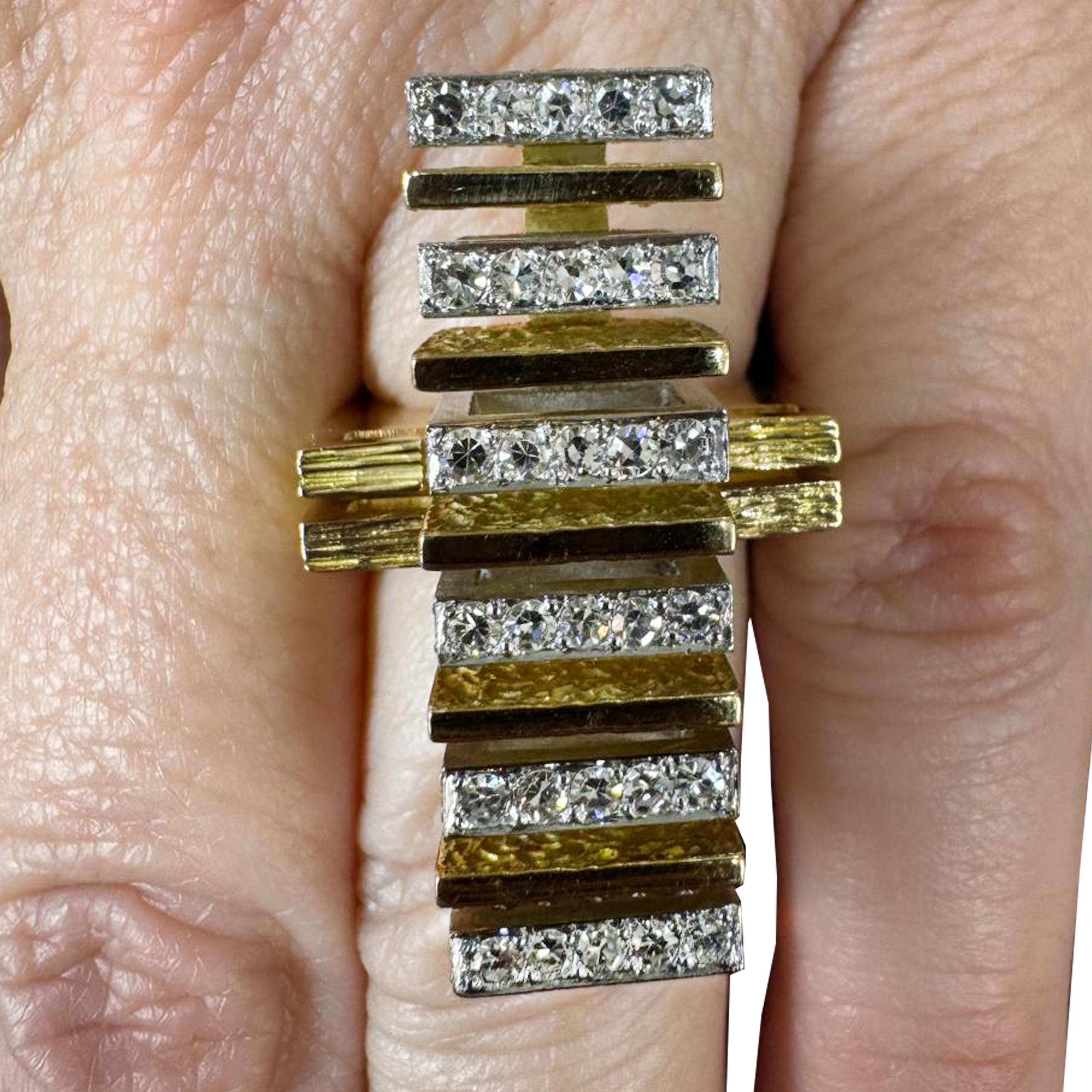 Roger Lucas für Cartier Modernistischer Cocktailring mit Diamanten im Angebot 2