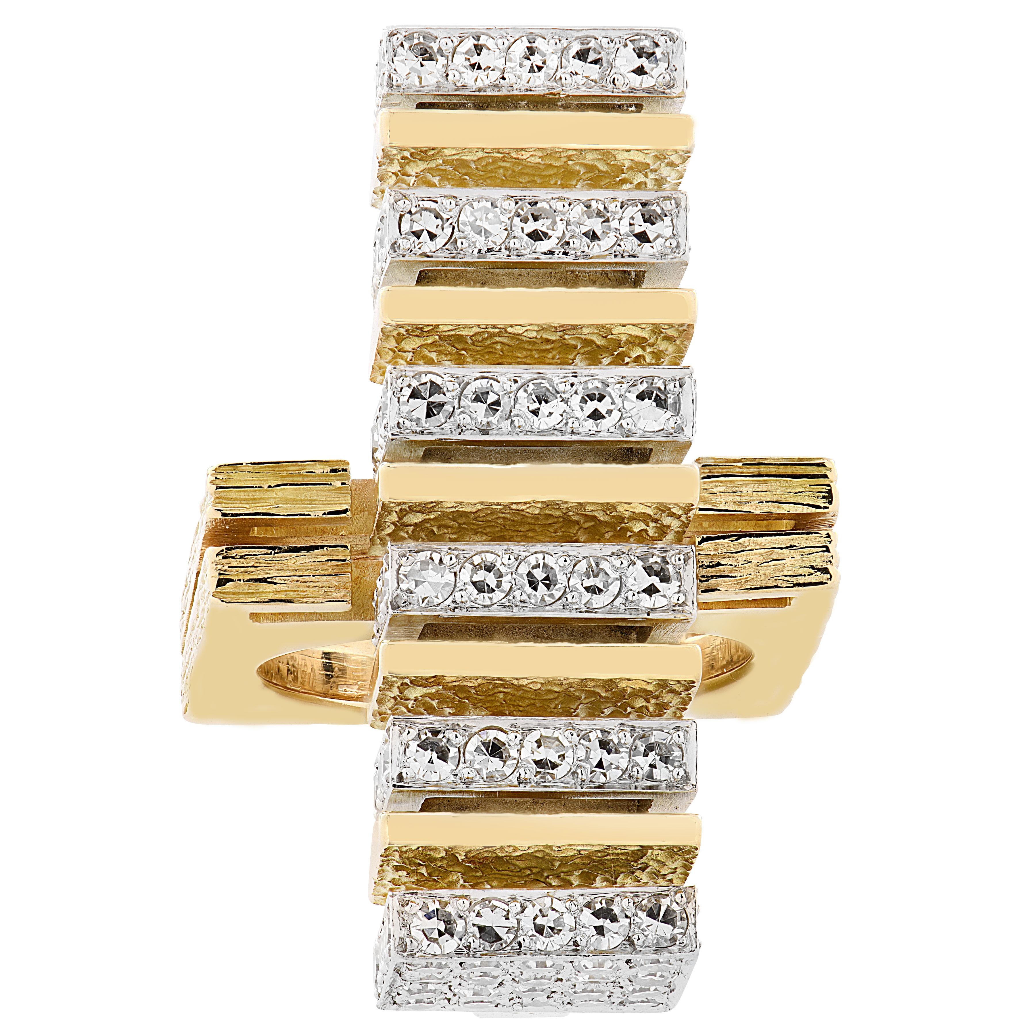 Roger Lucas für Cartier Modernistischer Cocktailring mit Diamanten im Angebot 3
