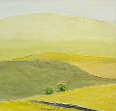 "Autunno", post-impressionista francese, olio su tela, paesaggio incorniciato, 1963