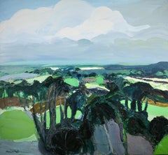 Palmeraie pres de Mahabalipuram - Signed Modernist Landscape Oil by Roger Muhl