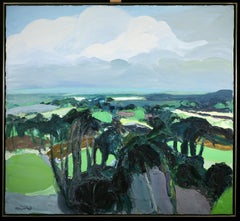 Palmeraie pres de Mahabalipuram - Signed Modernist Landscape Oil by Roger Muhl