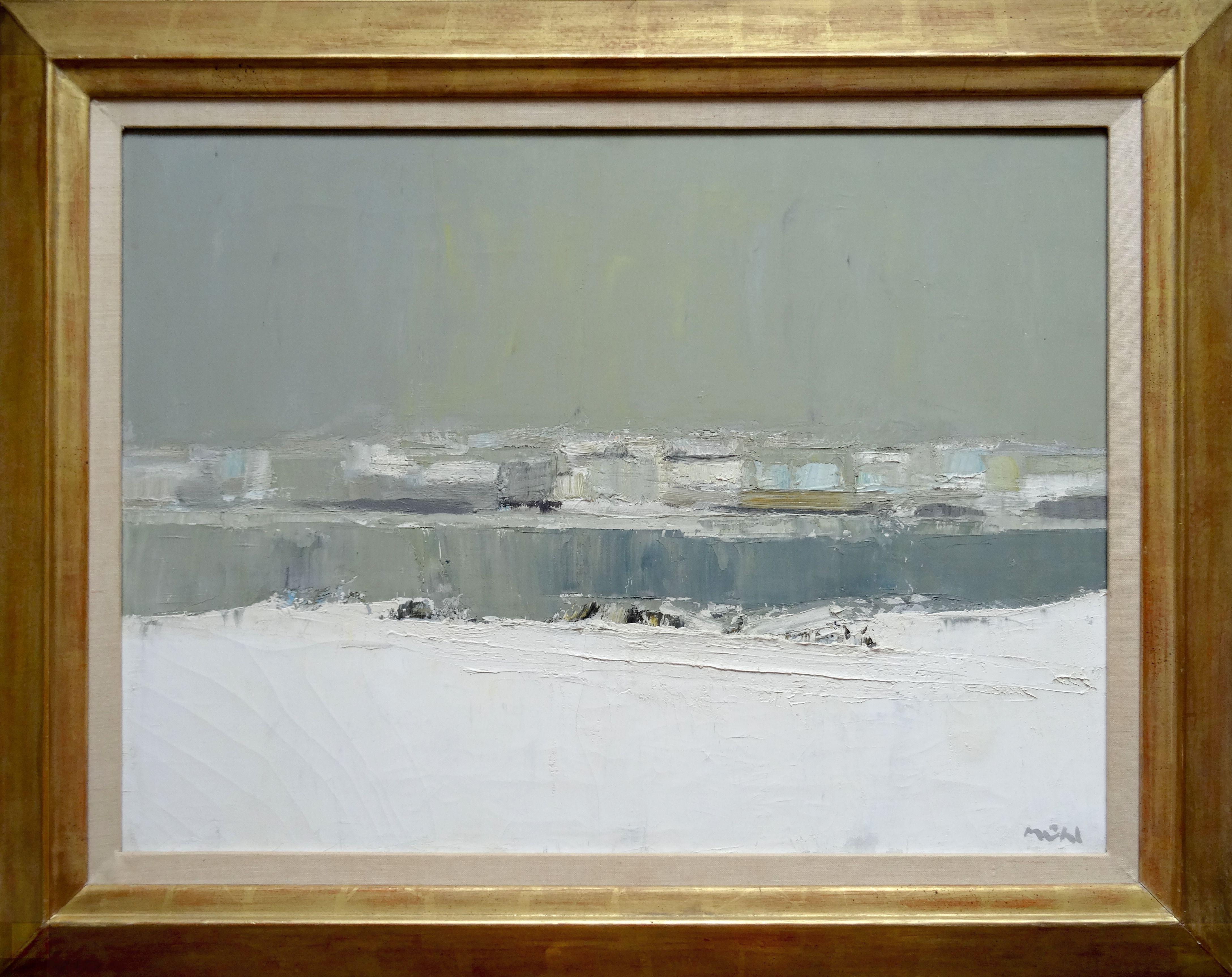 Paris. Banks of the Seine. 1961, oil on canvas, 60x81 cm - Painting by Roger Mühl