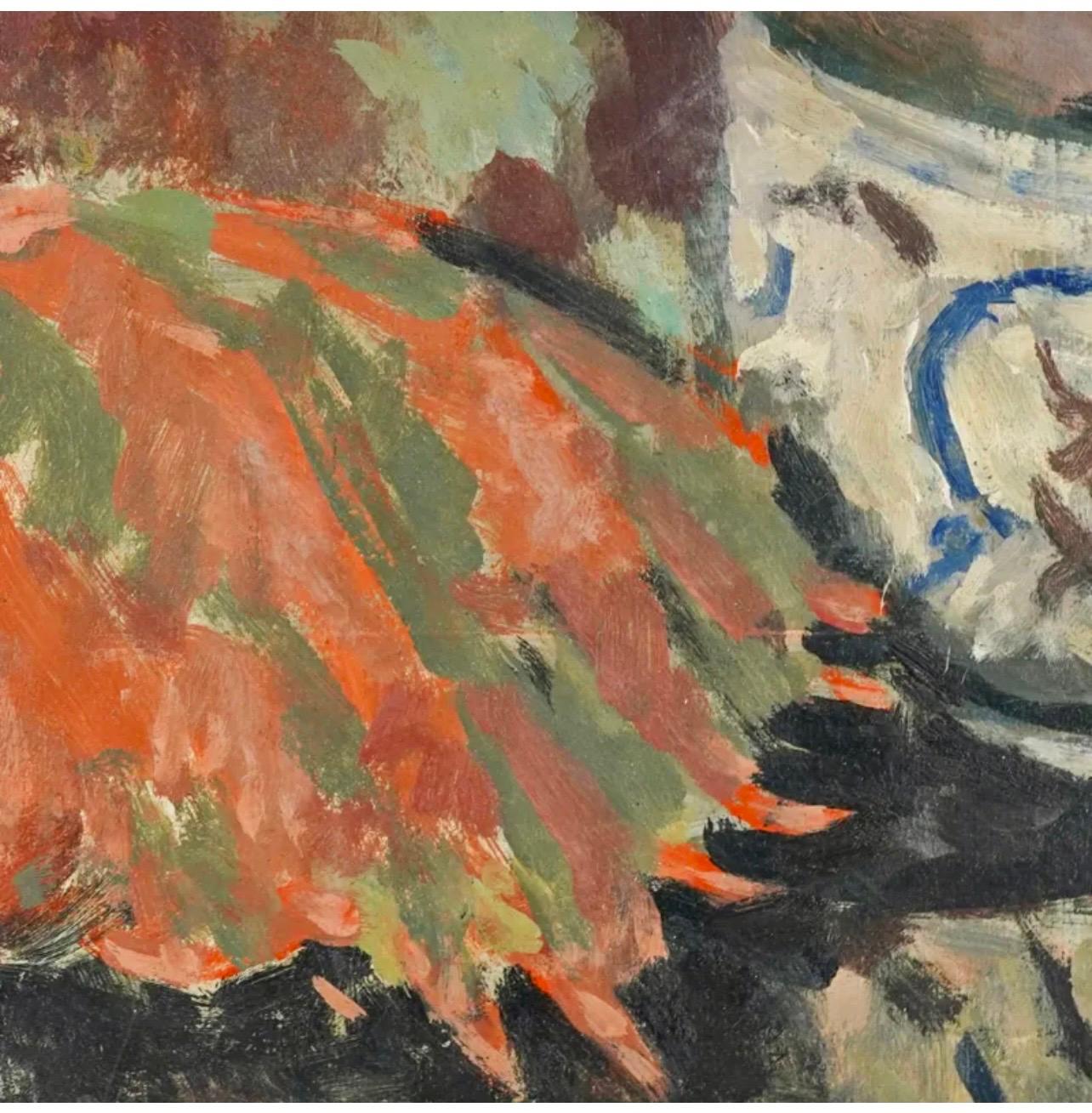 Roger Muhl Natura morta fauvista Cactus Ecole de Paris Pittura a olio francese Paques in vendita 6