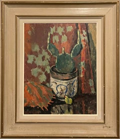 Roger Muhl Fauvist Still Life Cactus Ecole de Paris French Oil Painting Paques