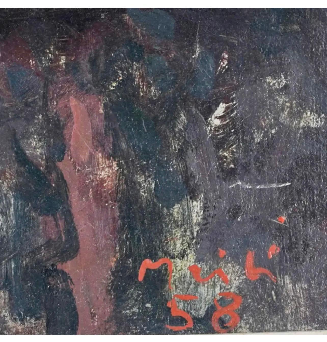 Roger Muhl Natura morta fauvista Cactus Ecole de Paris Pittura a olio francese Paques in vendita 4