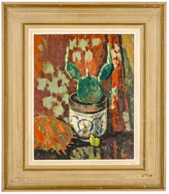 Roger Muhl Fauvist Still Life Cactus Ecole de Paris French Oil Painting Paques