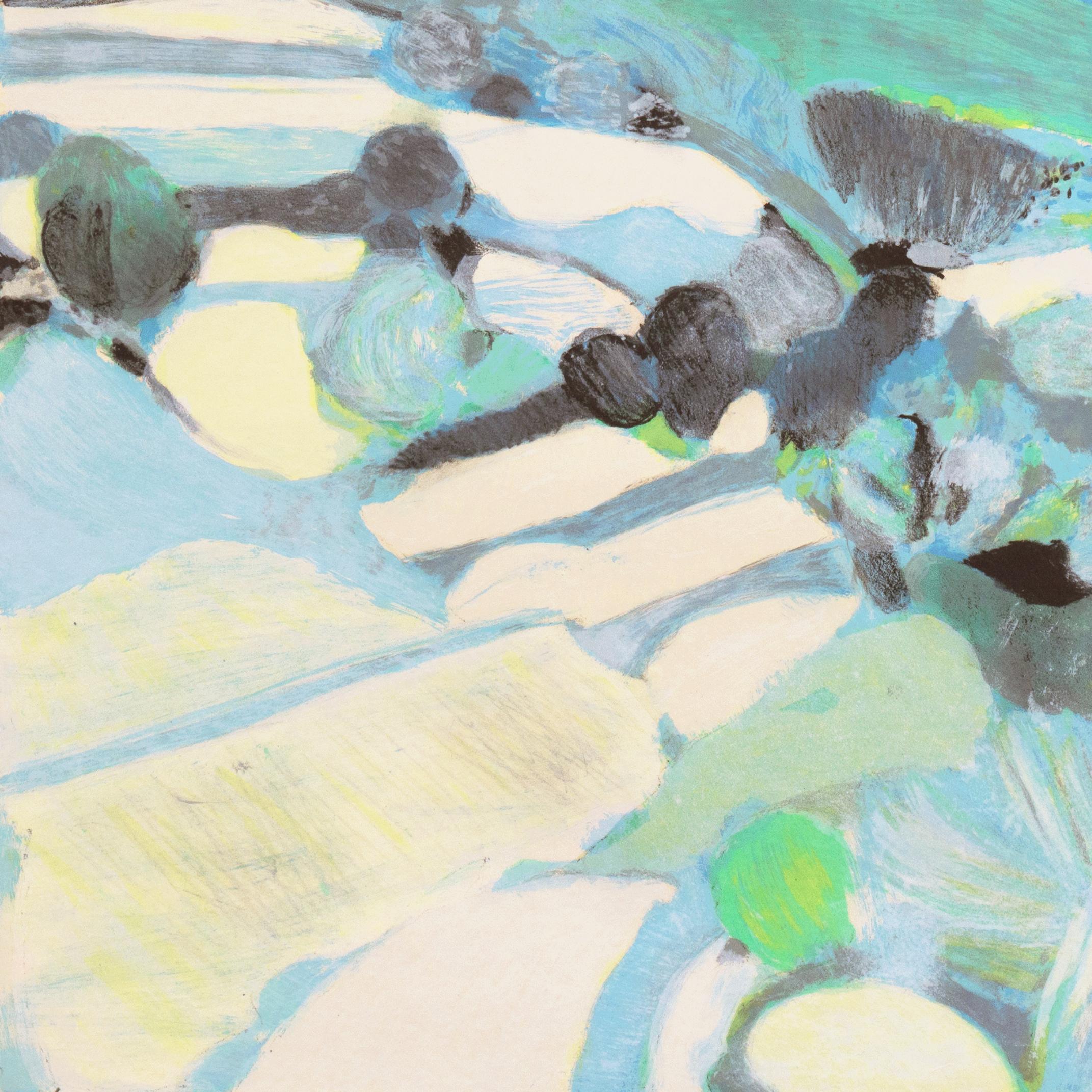 Blue Coastal Landscape - Modern Print by Roger Mühl