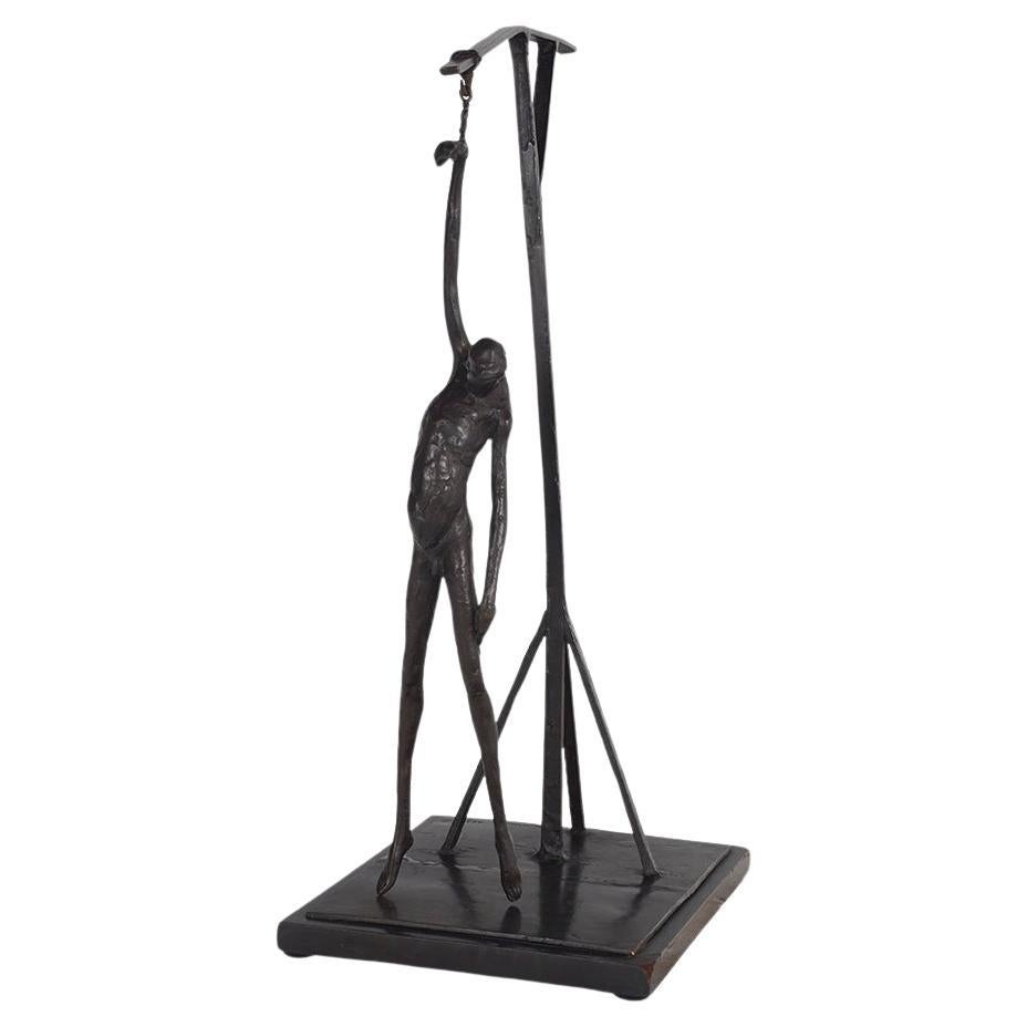 Sculpture masculine moderniste en bronze Roger Majorowicz