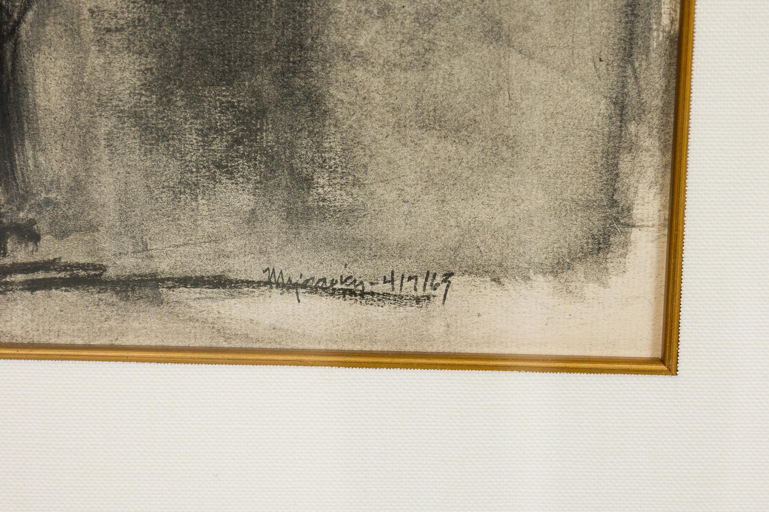 Roger Majorowicz Contemporary American One Figure Charcoal im Zustand „Gut“ im Angebot in Queens, NY