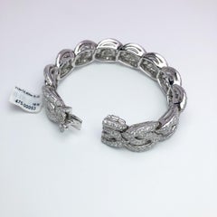 Roger Mathon per Cellini NYC Bracciale intrecciato in oro 18 carati e diamanti da 12,40 carati