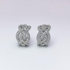 Roger Mathon for Cellini NYC 18 Karat Gold & 3.85 Carat Diamond Braided Earrings