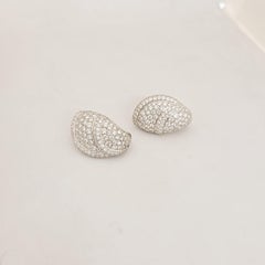 Roger Mathon for Cellini NYC 18 Karat White Gold and 5.39 Carat Diamond Earrings