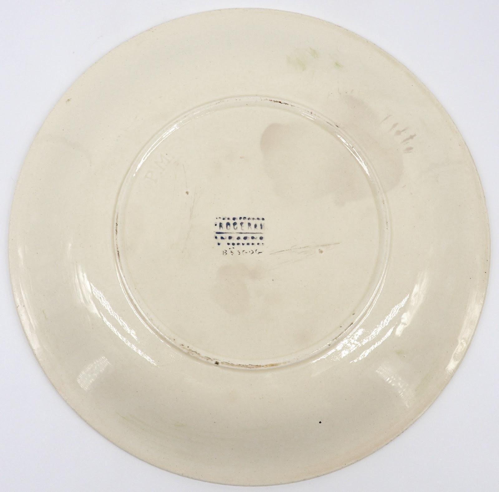 Mid-20th Century Roger MEQUINION French Art Deco Ceramic Plate, 1940s For Sale