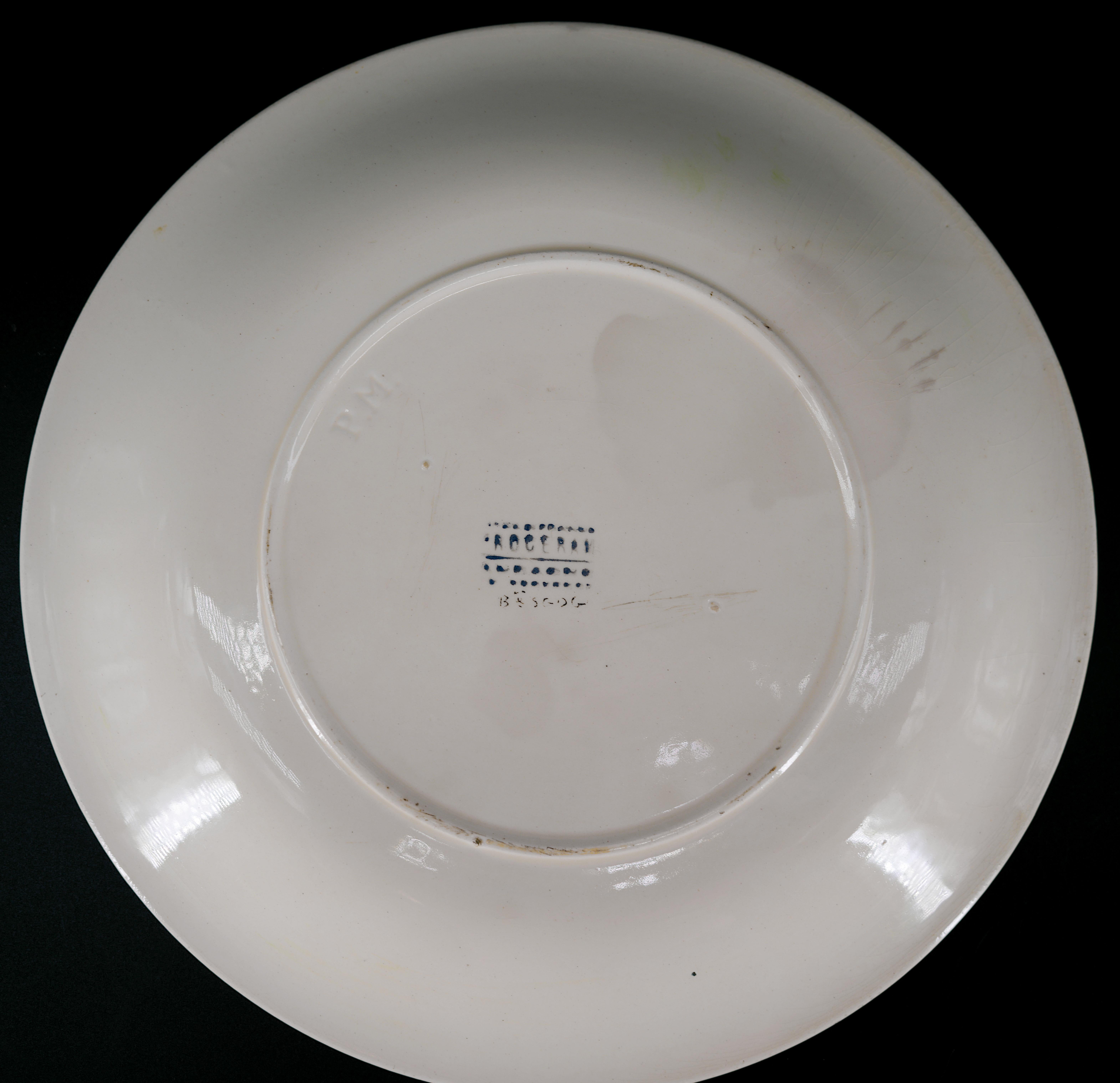 Mid-20th Century Roger MEQUINION French Art Deco Ceramic Plate, 1940s For Sale