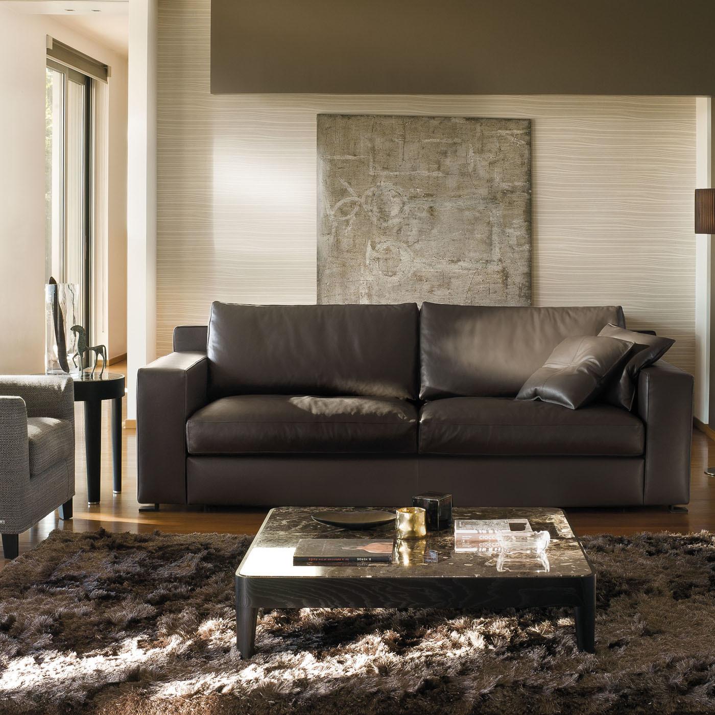 mocha leather couch
