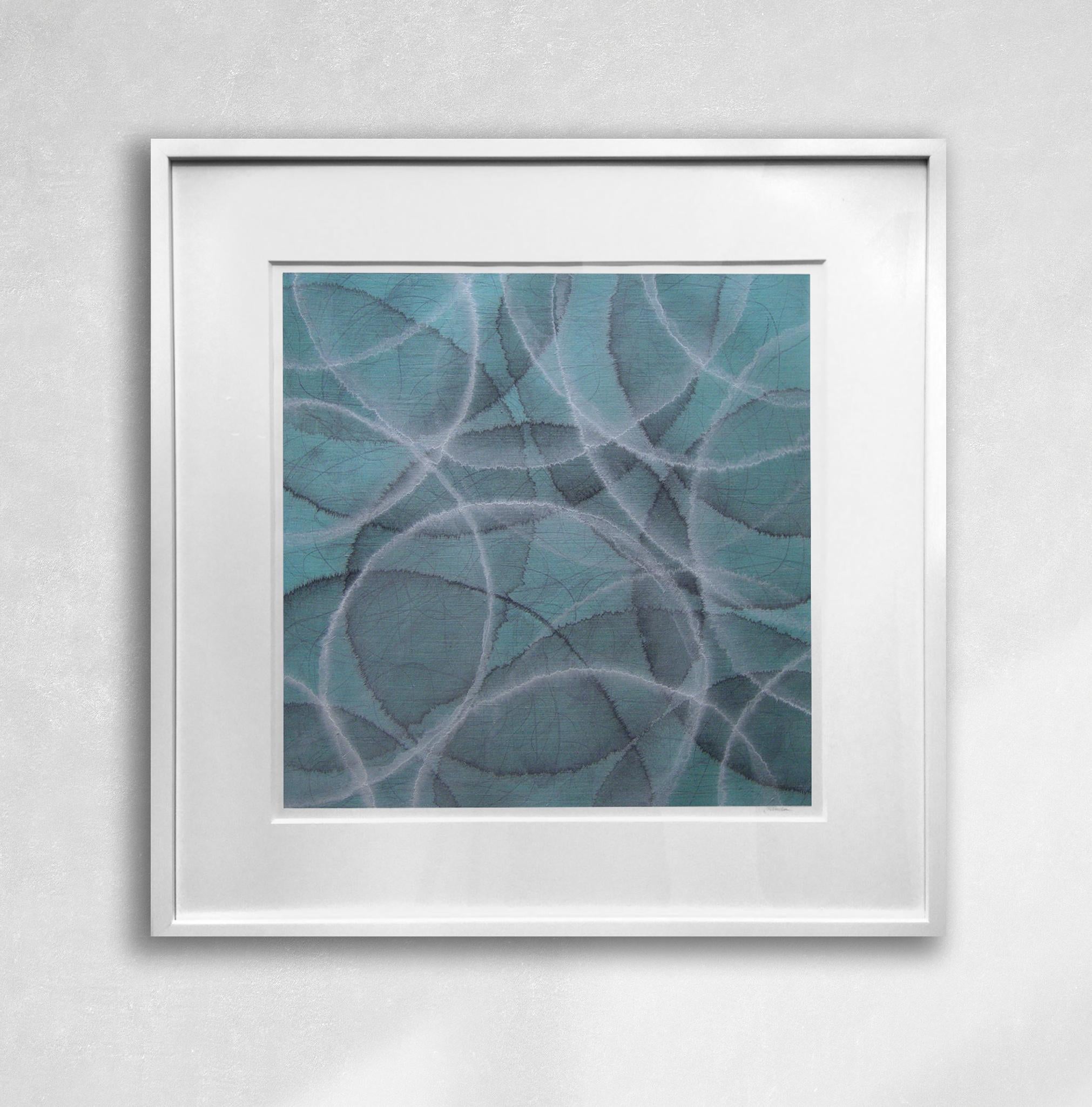 Abstract Painting di Roger Mudre - "Asfodelo", quadro astratto contemporaneo con cornice