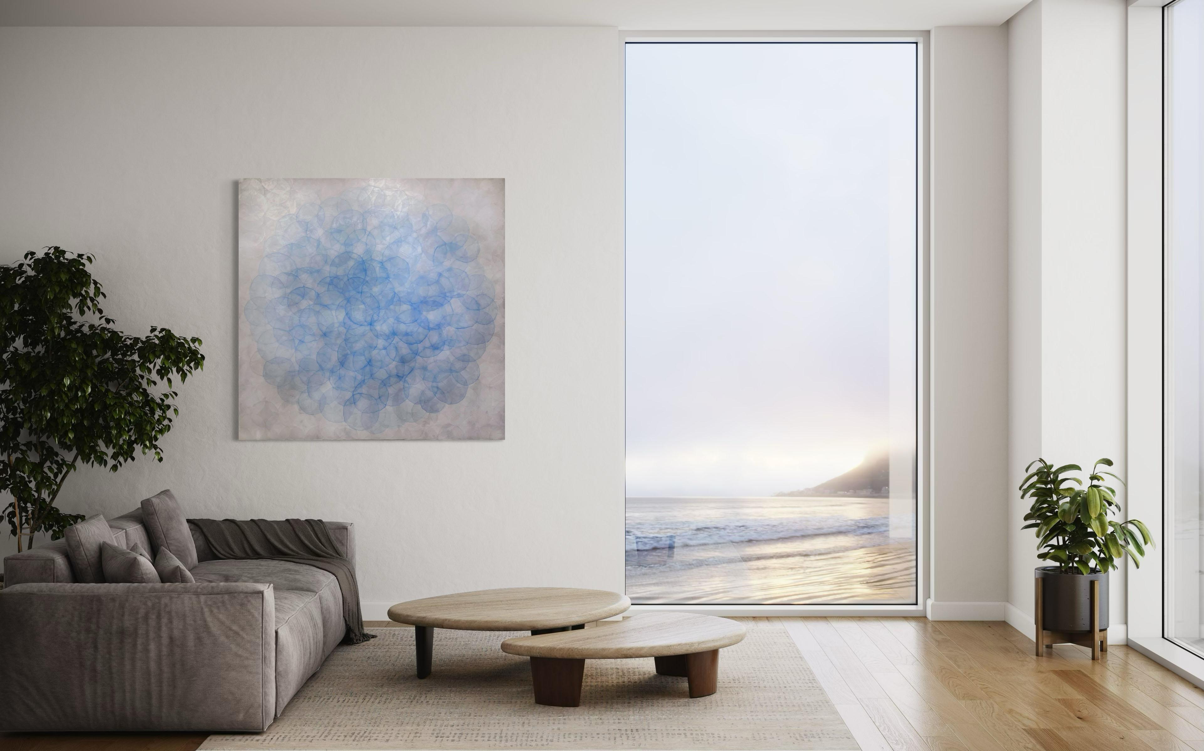 „Aubrieta“, abstraktes Gemälde (Grau), Abstract Painting, von Roger Mudre